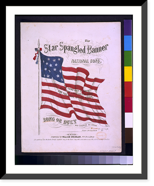 Historic Framed Print, The Star spangled banner : national song.Stackpole, sc. - 2,  17-7/8" x 21-7/8"