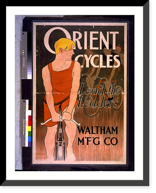 Historic Framed Print, Orient cycles lead the leaders. Waltham M'f'g' Co..Edward Penfield.,  17-7/8" x 21-7/8"
