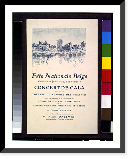 Historic Framed Print, F&ecirc;te Nationale Belge. Concert de gala. Organis&eacute; au Th&eacute;atre de verdure des Tuileries ...,  17-7/8" x 21-7/8"