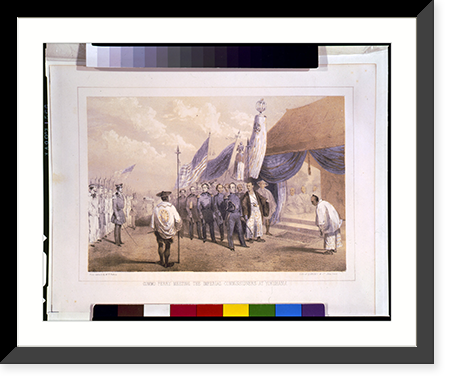 Commo. Perry meeting the imperial Commissioners at Yokuhama.from nature by W.T. Petris ; Lith. of Sarony & Co., New York. - 2, Antique Poster