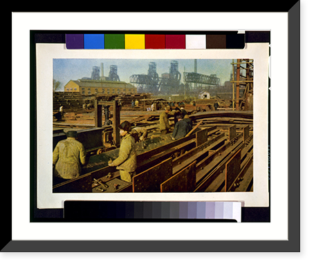Antique Photo Print - Steel structural material produced by Anshan Iron