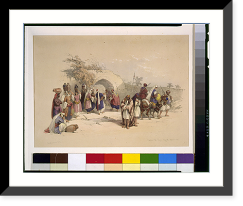 Historic Framed Print, Fountain of the Virgin Nazareth April 21st 1839.David Roberts, R.A.,  17-7/8" x 21-7/8"