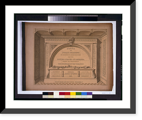 Government building (Court House and Post Office"), Windsor, Vermont. Decorative cover sheet", Antique Wall Art