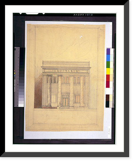 Bank building (Equitable Building") for Equitable Co-operative Building Association, F Street, Washington, D.C. Front elevation" Classic, Vintage Print