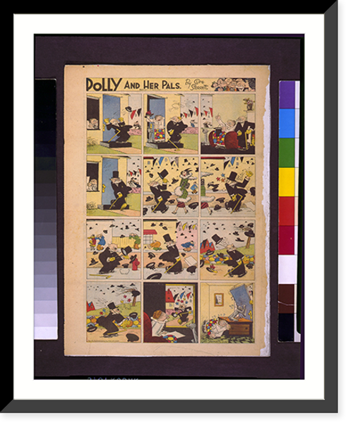 Historic Framed Print, Polly and her pals. [Pa leaves the house on a windy day].Cliff Sterrett.,  17-7/8" x 21-7/8"