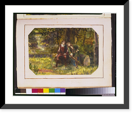 Scene from Shakespeare's As you like it, showing George Alexander and Julia Neilson seated in forest, Antique Poster