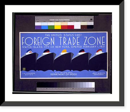 The United States' first foreign trade zone Staten Island, City of New York, opened February 1, 1937.J. Rivolta. - 5, Antique Wall Art