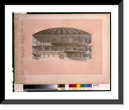 Historic Framed Print, [Theater and hotel building (Theatre,  Assembly Rooms and an hotel"),  Richmond,  Virginia. 5. section of theatre with figures]" - 3,  17-7/8" x 21-7/8"