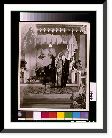 African American preacher Daddy Grace, in Arab dress, with arms raised, and image of Christ in top left corner, Harlem.VanDerZee, N.Y.C., 38, Historic Print