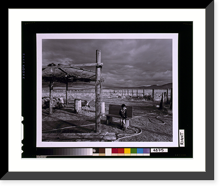 Historic Framed Print, Missionary Church and Paiute boy - 2,  17-7/8" x 21-7/8"