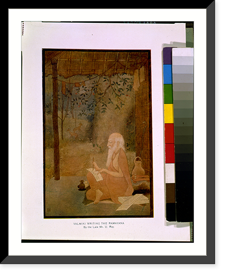 Valmiki writing the Ramayana, Antique Poster