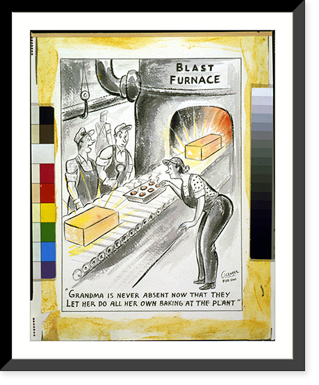 Grandma is never absent now that they let her do all her own baking at the plant".A. Cramer for OWI.", Vintage Wall Art