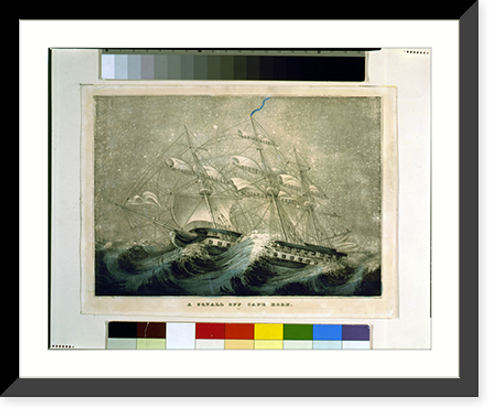 Historic Framed Print, A squall off Cape Horn - 3,  17-7/8" x 21-7/8"