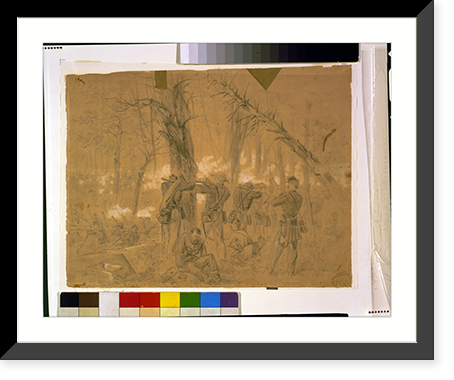 Fighting in the woods Kearneys divison repulsing the enemy Monday June 30th 1862 - 2, Antique Wall Art