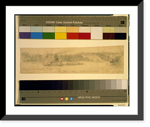 Historic Framed Print, Changing base round to the James river on the Pamunkey. Rebel fortification,  17-7/8" x 21-7/8"
