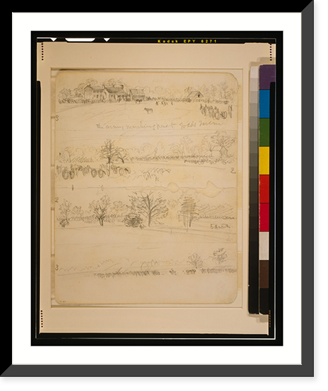 Historic Framed Print, The army marching past Todds Tavern,  17-7/8" x 21-7/8"