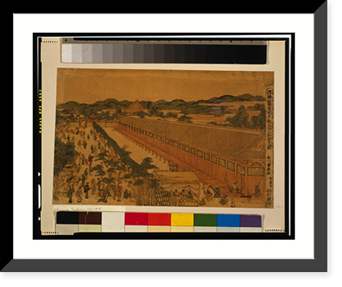 Historic Framed Print, Kyo&#x0304;to sanju&#x0304;sangendo&#x0304; no zu - 2,  17-7/8" x 21-7/8"