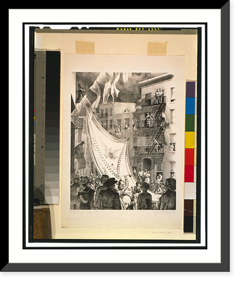 Flag raising in Leroy St..Kyra Markham '42. Classic, Vintage Print