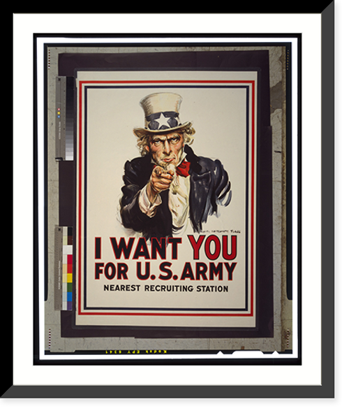 Historic Framed Print, I want you for U.S. Army : nearest recruiting station,  17-7/8" x 21-7/8"