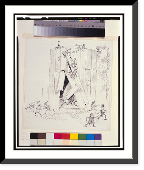 Bull coming through the gate Classic, Historic Print