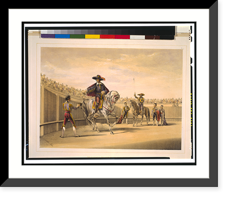 Historic Framed Print, The alguazil delivering the keys of the toril.Lake Price.,  17-7/8" x 21-7/8"