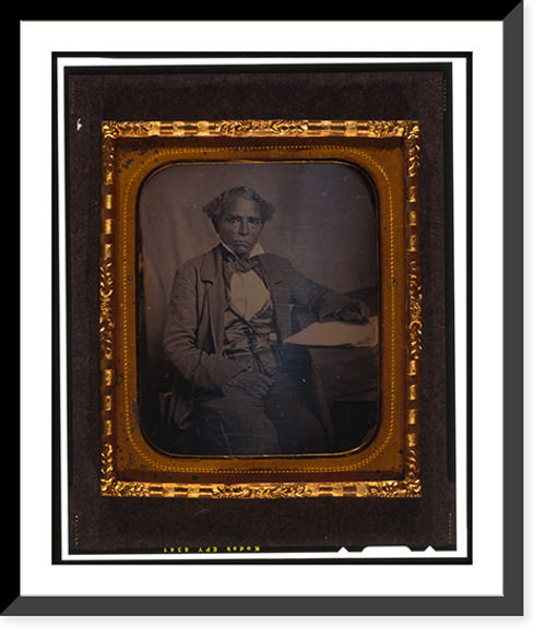Historic Framed Print, [Edward Morris, three-quarter length portrait, full face, seated at desk] - 2,  17-7/8" x 21-7/8"