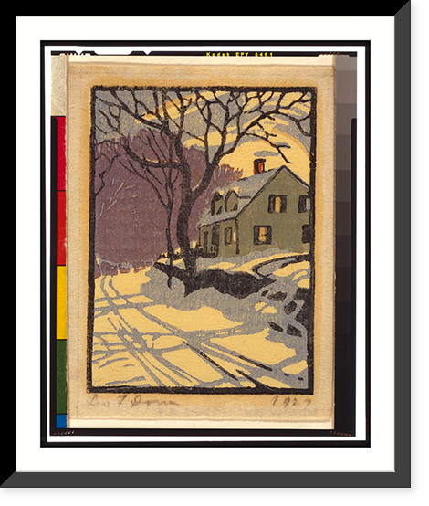 Winter scene - dawn.Leo F. Dorn 1927, Antique Wall Art