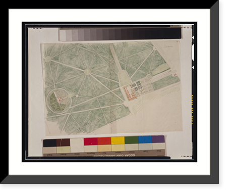 Chateau, formal garden, and park (Vincennes, France). Site plan - 2, Antique Print