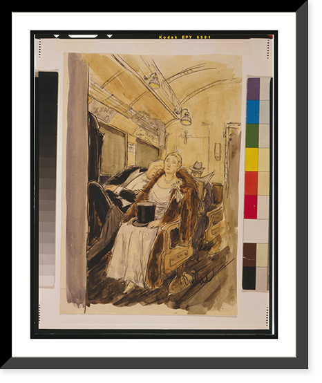 Vintage Americana Print - Elderly couple, in formal attire (2)