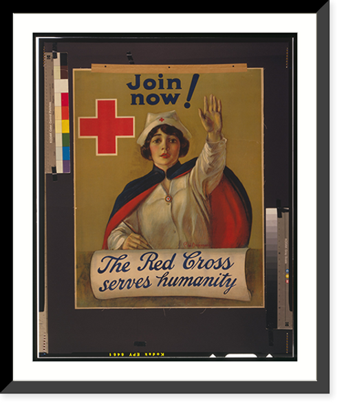 Historic Framed Print, The Red Cross serves humanity Join now.C.W. Anderson.,  17-7/8" x 21-7/8"