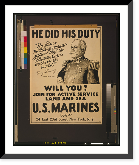 He did his duty - will you? U.S. Marines - join for active service land and sea.PW, Antique Wall Art