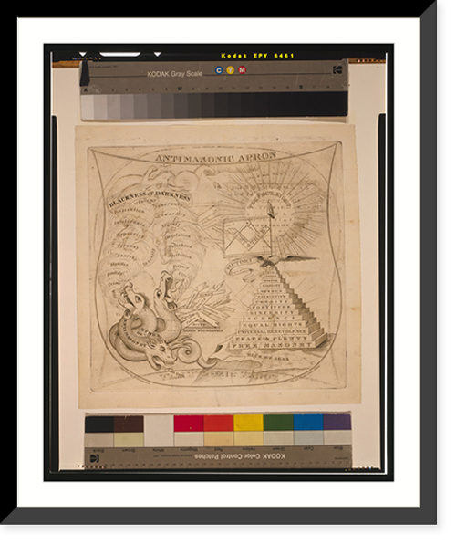 Historic Framed Print, Anti-Masonic apron - 2,  17-7/8" x 21-7/8"
