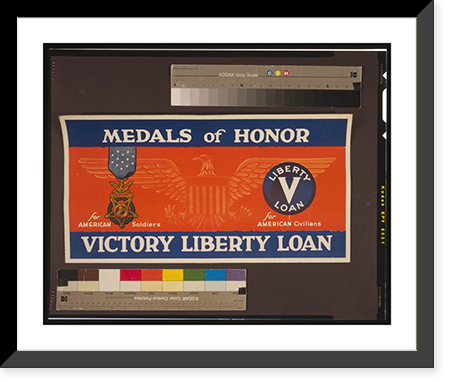 Medals of honor - Victory Liberty Loan For American soldiers - for American civilians, Antique Print