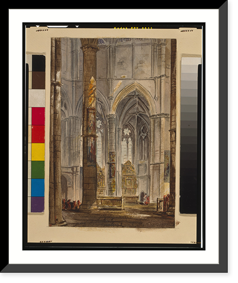 Historic Framed Print, [Liebfrauen Kirche church (Trier, Germany). Interior. Rendering].Cass Gilbert, del. Feb. 1879, M.I.T.,  17-7/8" x 21-7/8"