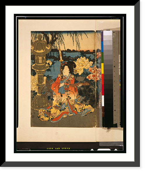 Historic Framed Print, Fu&#x0304;ki kusa sono no yu&#x0304;ran,  17-7/8" x 21-7/8"