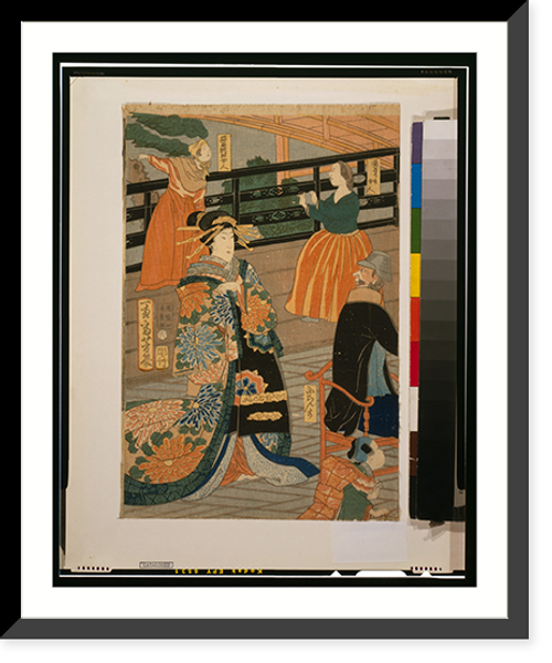 Historic Framed Print, Gokakoku. gankiro&#x0304; ni oite sakamori no zu - 4,  17-7/8" x 21-7/8"