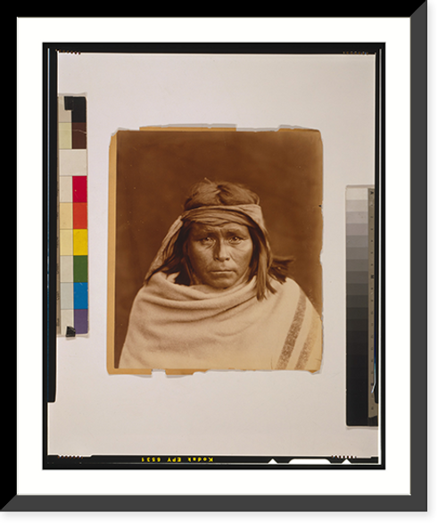Historic Framed Print, [Tah-Lay, Apache? Indian, head-and-shoulders portrait, facing front, wearing et and headband] - 2,  17-7/8" x 21-7/8"