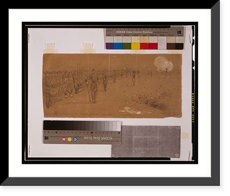 Col. Graham's 5th Excelsior reg. U.S.V. Shelled while being reviewed by Gen. Sickles - 2, Historic Print