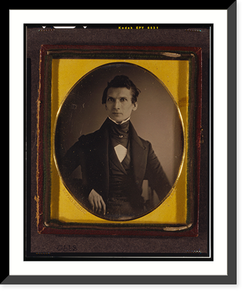 Historic Framed Print, [John Henry Frederick Sachse, half-length portrait, facing front, seated],  17-7/8" x 21-7/8"