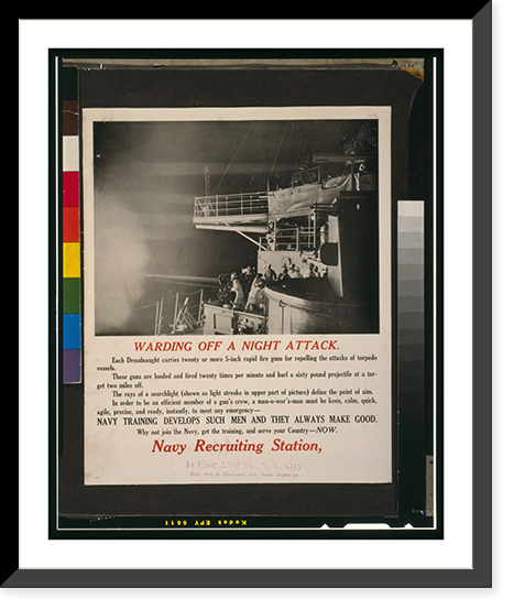 Historic Framed Print, Warding off a night attack,  17-7/8" x 21-7/8"