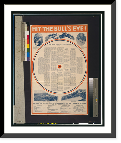 Hit the bull's eye!. Is your name on this list? Get out of your own little circle of selfishness into the big circle of service, Vintage Poster