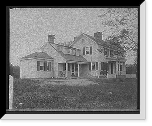 Historic Framed Print, [Calloway residence, back porch, with chair, Mamaroneck, N.Y.],  17-7/8" x 21-7/8"