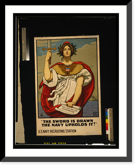 The sword is drawn, the Navy upholds it!".painted by Kenyon Cox, N.A." - 2, Historic Print