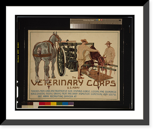 Historic Framed Print, The Veterinary Corps U.S. Army teaches men [...].Horst Schreck. - 3,  17-7/8" x 21-7/8"
