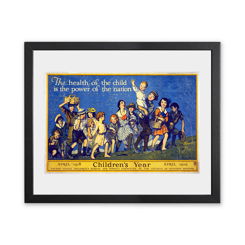 Historic Framed Print, The health of the child is the power of the nation Children's year, April 1918 - April 1919.F. Luis Mora.,  17-7/8" x 21-7/8"