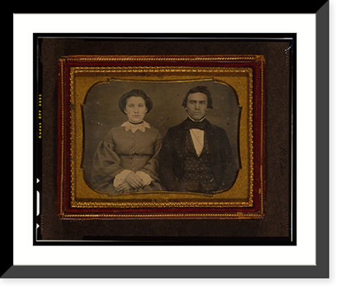 Historic Framed Print, [Unidentified man and woman, half-length portrait, seated],  17-7/8" x 21-7/8"