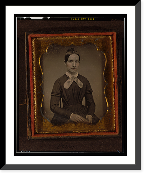 Historic Framed Print, [Unidentified woman, half-length portrait, facing front, seated in chair],  17-7/8" x 21-7/8"