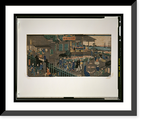 Historic Framed Print, Yokohama ijin kan no zu,  17-7/8" x 21-7/8"