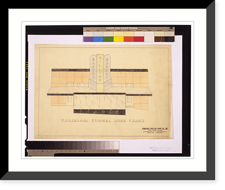Historic Framed Print, Architectural drawing for alterations to a market (porcelain enamel storefront") for Hilltop Market,  5706 Georgia Avenue,  N.W.,  Washington,  D.C.",  17-7/8" x 21-7/8"