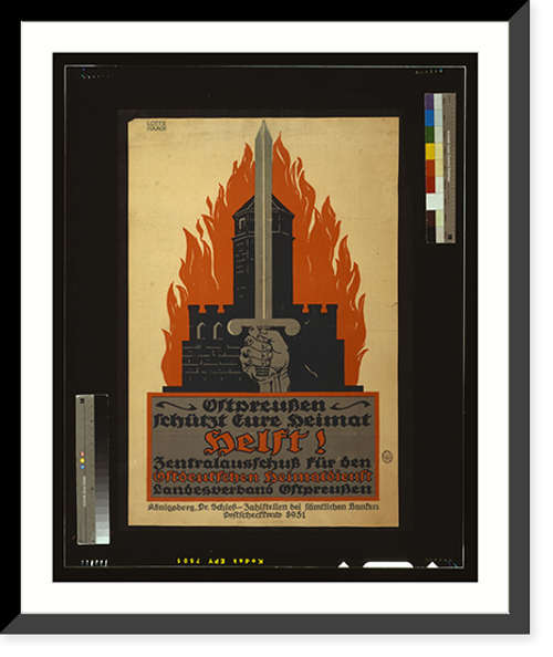 Historic Framed Print, Helft! Ostpreussen sch&uuml;tzt eure Heimat. Zentralausschuss f&uuml;r den Ostdeutschen Heimatdienst, Landesverband Ostpreussen.Lotte Haack.,  17-7/8" x 21-7/8"